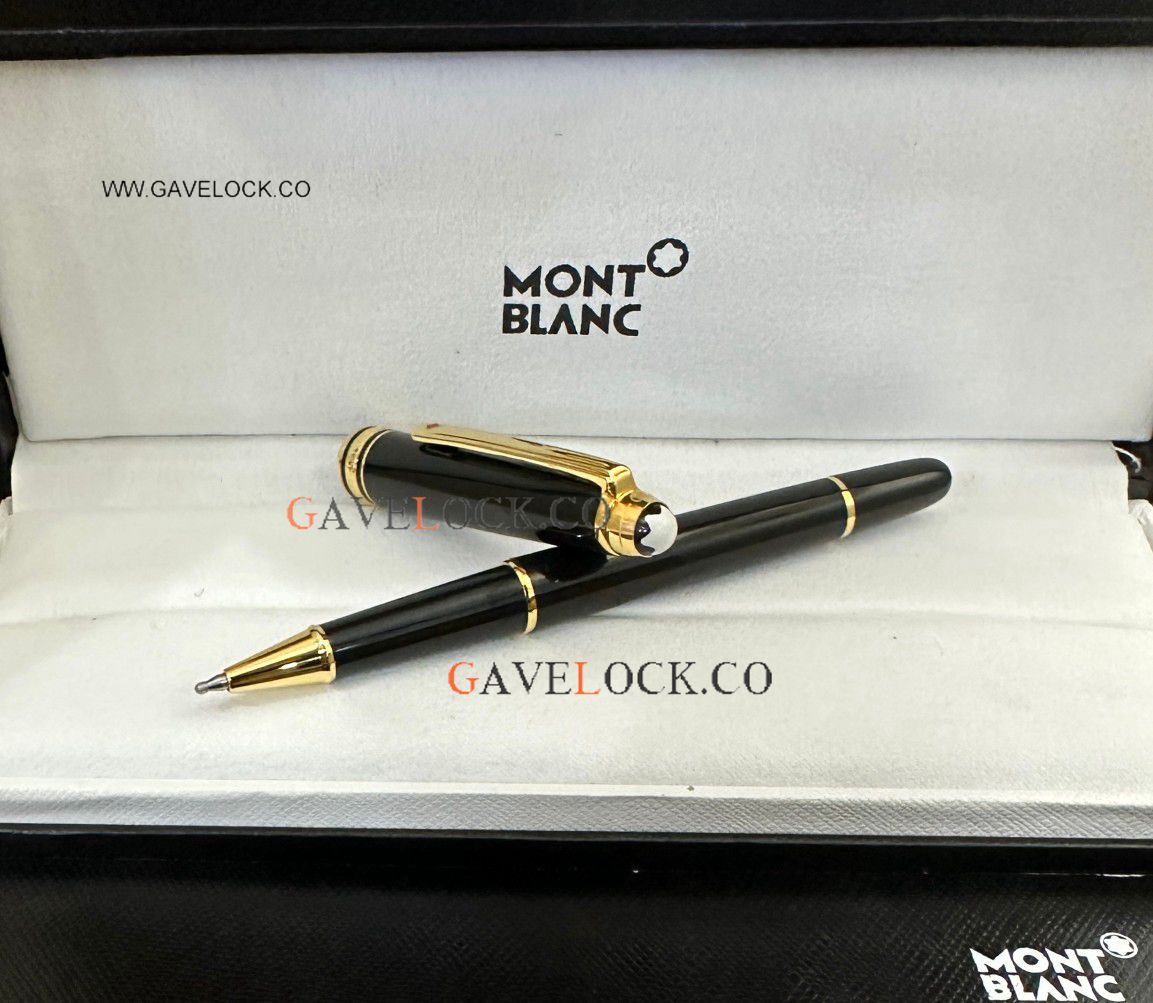 AAA Copy Montblanc Meisterstuck 164 Black & Gold Rollerball Pen